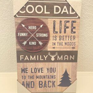"Cool Dad Family Man" collage sign Artisan Canvas Art